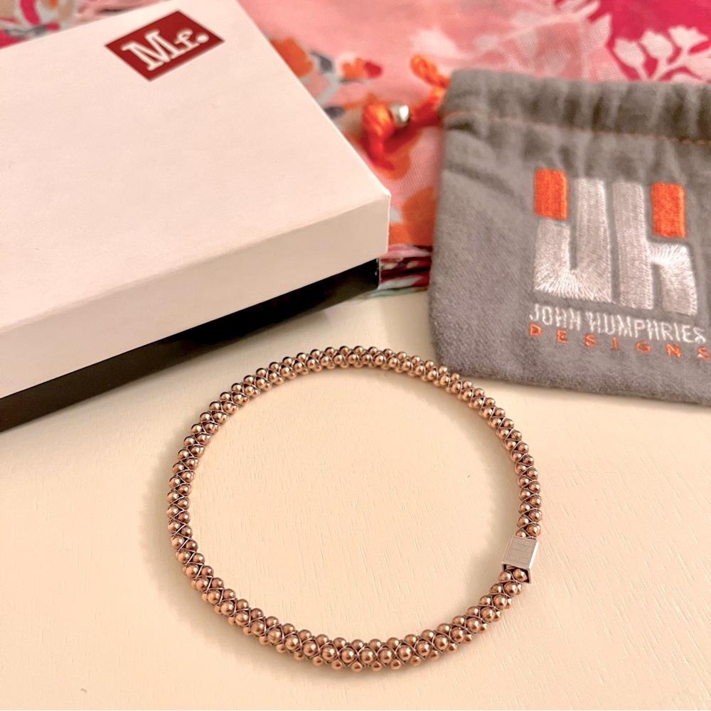 Mignon Faget Halo Bangle Faceted Rose Gold